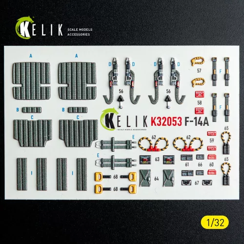 Kelik F-14A - interior 3D decals for Tamiya kit - 3D belsőtér-részletező matricakészlet