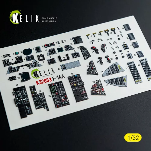 Kelik F-14A - interior 3D decals for Tamiya kit - 3D belsőtér-részletező matricakészlet