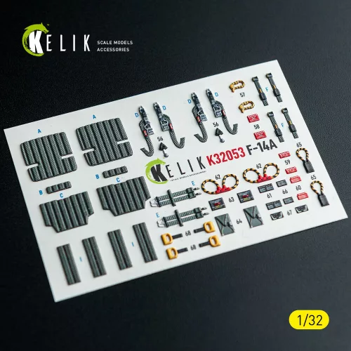 Kelik F-14A - interior 3D decals for Tamiya kit - 3D belsőtér-részletező matricakészlet