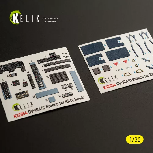 Kelik OV-10A/C Bronco - interior 3D decals for Kitty Hawk/Zimi models kit - 3D belsőtér-részletező matricakészlet