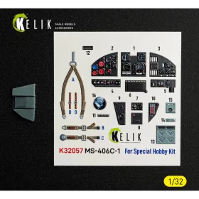   Kelik MS-406C-1 - interior 3D decals for Special Hobby kit - 3D belsőtér-részletező matricakészlet