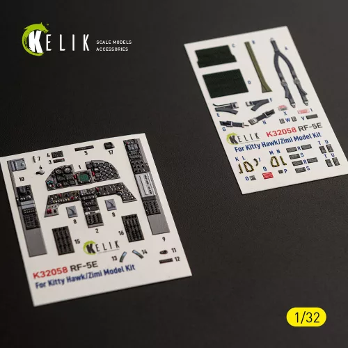 Kelik RF-5E - interior 3D decals for Kitty Hawk/Zimi models kit - 3D belsőtér-részletező matricakészlet