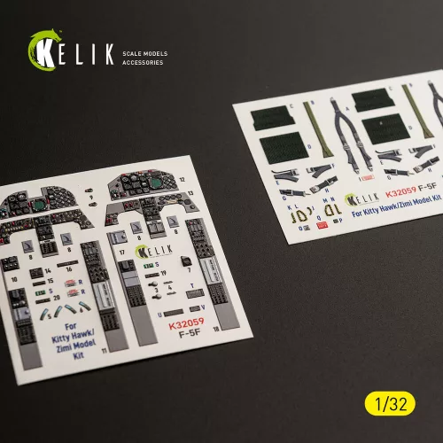 Kelik F-5F - interior 3D decals for Kitty Hawk/Zimi models kit - 3D belsőtér-részletező matricakészlet