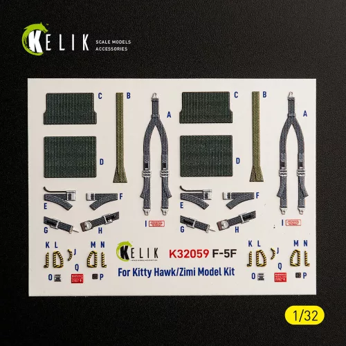 Kelik F-5F - interior 3D decals for Kitty Hawk/Zimi models kit - 3D belsőtér-részletező matricakészlet