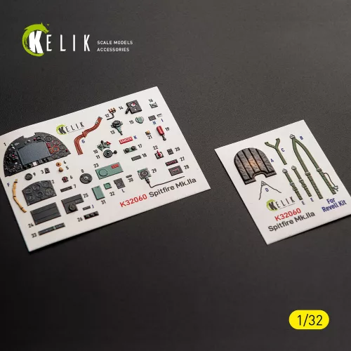 Kelik Spitfire Mk.IIa - interior 3D decals for Revell - 3D belsőtér-részletező matricakészlet