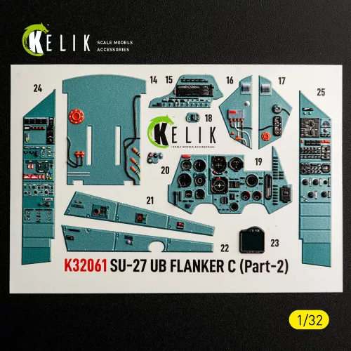 Kelik SU-27UB Flanker C - interior 3D decals for Trumpeter kit - 3D belsőtér-részletező matricakészlet