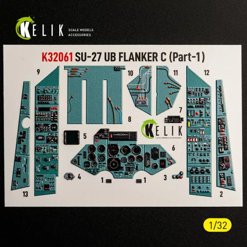 Kelik SU-27UB Flanker C - interior 3D decals for Trumpeter kit - 3D belsőtér-részletező matricakészlet