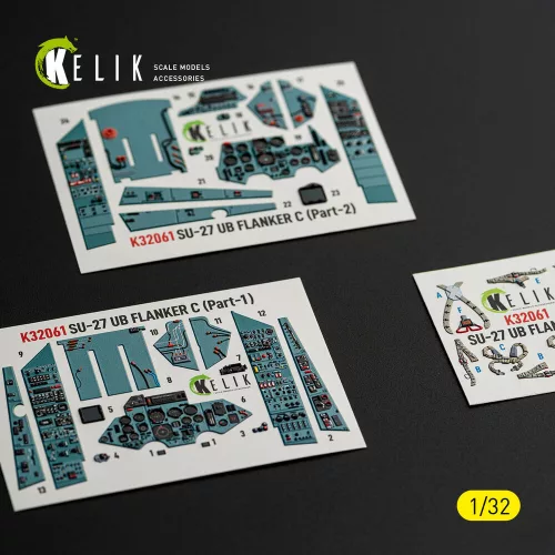 Kelik SU-27UB Flanker C - interior 3D decals for Trumpeter kit - 3D belsőtér-részletező matricakészlet