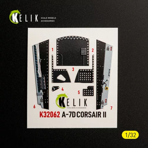 Kelik A-7D CORSAIR II - interior 3D decals for Trumpeter kit - 3D belsőtér-részletező matricakészlet
