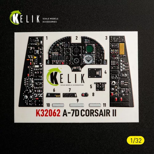 Kelik A-7D CORSAIR II - interior 3D decals for Trumpeter kit - 3D belsőtér-részletező matricakészlet