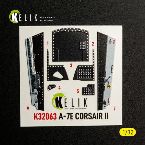 Kelik A-7E CORSAIR II - interior 3D decals for Trumpeter kit - 3D belsőtér-részletező matricakészlet
