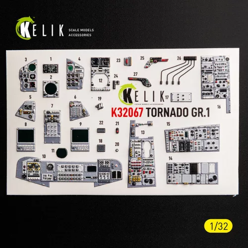 Kelik TORNADO GR.1 - interior 3D decals for Revell - 3D belsőtér-részletező matricakészlet