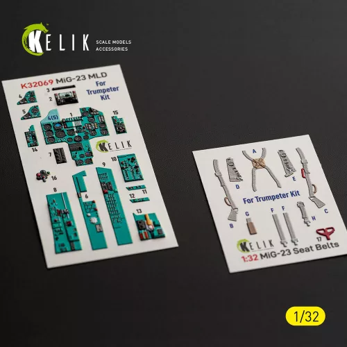 Kelik MiG-23 MLD - interior 3D decals for Trumpeter - 3D belsőtér-részletező matricakészlet