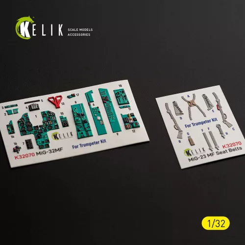 Kelik MiG-23 MF - interior 3D decals for Trumpeter - 3D belsőtér-részletező matricakészlet