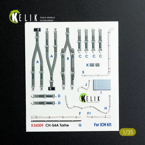 Kelik CH-54A Tarhe interior 3D decals for ICM kit - 3D belsőtér-részletező matricakészlet