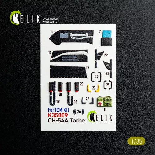 Kelik CH-54A Tarhe interior 3D decals for ICM kit - 3D belsőtér-részletező matricakészlet