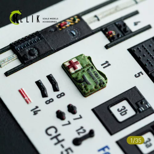 Kelik CH-54A Tarhe interior 3D decals for ICM kit - 3D belsőtér-részletező matricakészlet
