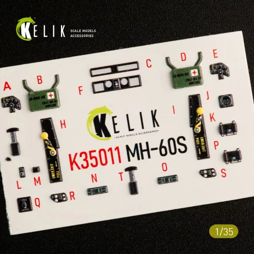Kelik MH-60S Knight Hawk interior 3D decals for Kitty Hawk / Zimimodel kit - 3D belsőtér-részletező matricakészlet