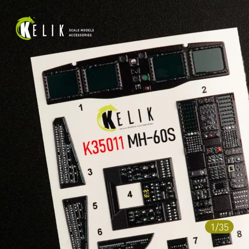 Kelik MH-60S Knight Hawk interior 3D decals for Kitty Hawk / Zimimodel kit - 3D belsőtér-részletező matricakészlet