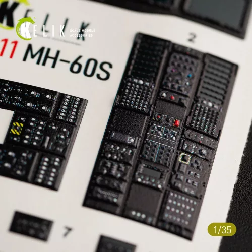 Kelik MH-60S Knight Hawk interior 3D decals for Kitty Hawk / Zimimodel kit - 3D belsőtér-részletező matricakészlet