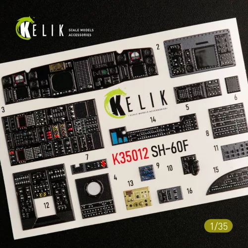Kelik SH-60F Ocean Hawk interior 3D decals for Kitty Hawk / Zimimodel kit - 3D belsőtér-részletező matricakészlet