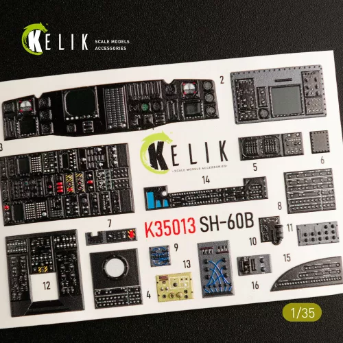 Kelik SH-60B interior 3D decals for Kitty Hawk / Zimimodel kit - 3D belsőtér-részletező matricakészlet