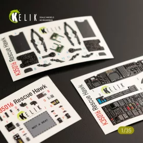   Kelik HH-60H Rescue Hawk interior 3D decals for Kitty Hawk / Zimimodel kit - 3D belsőtér-részletező matricakészlet