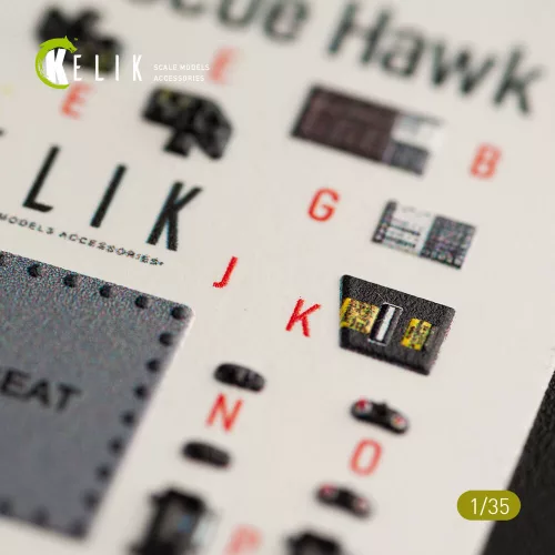 Kelik HH-60H Rescue Hawk interior 3D decals for Kitty Hawk / Zimimodel kit - 3D belsőtér-részletező matricakészlet