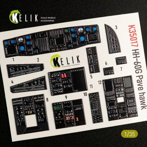 Kelik HH-60G Pave Hawk interior 3D decals for Kitty Hawk / Zimimodel kit - 3D belsőtér-részletező matricakészlet