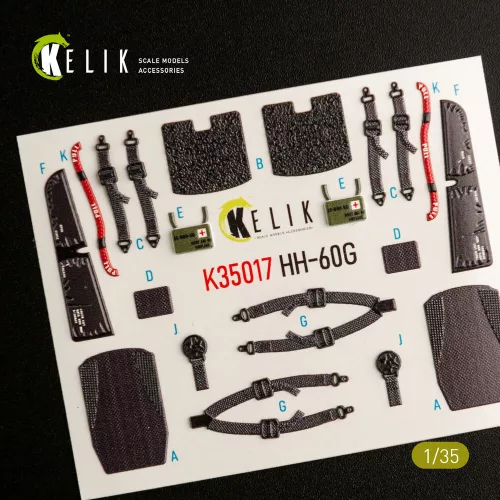 Kelik HH-60G Pave Hawk interior 3D decals for Kitty Hawk / Zimimodel kit - 3D belsőtér-részletező matricakészlet