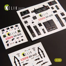   Kelik AH-64D Apache interior 3D decals for Takom kit - 3D belsőtér-részletező matricakészlet