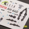 Kelik AH-64D Apache interior 3D decals for Takom kit - 3D belsőtér-részletező matricakészlet