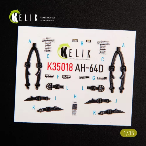 Kelik AH-64D Apache interior 3D decals for Takom kit - 3D belsőtér-részletező matricakészlet