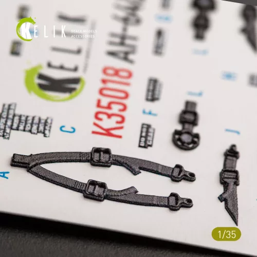 Kelik AH-64D Apache interior 3D decals for Takom kit - 3D belsőtér-részletező matricakészlet