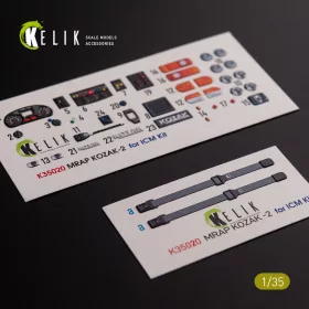   Kelik Kozak-2 Ukrainian MRAP 3D decals for ICM kit - Kozak-2 ukrán MRAP – 3D részletező matricakészlet