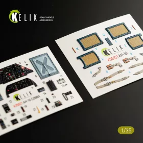   Kelik AH-1G Cobra interior 3D decals for ICM kit - 3D belsőtér-részletező matricakészlet