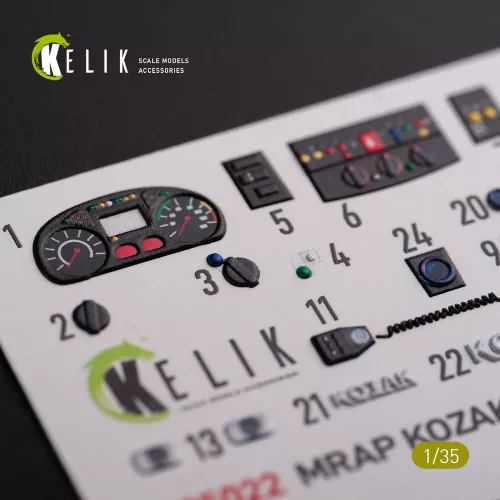 Kelik Kozak-001 Ukrainian MRAP 3D decals for ICM kit - Kozak-001 ukrán MRAP – 3D részletező matricakészlet