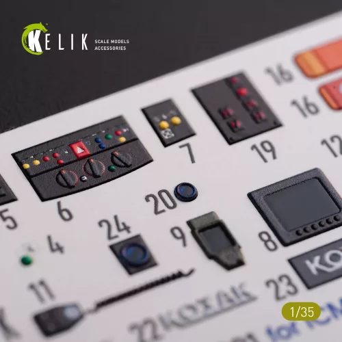 Kelik Kozak-001 Ukrainian MRAP 3D decals for ICM kit - Kozak-001 ukrán MRAP – 3D részletező matricakészlet