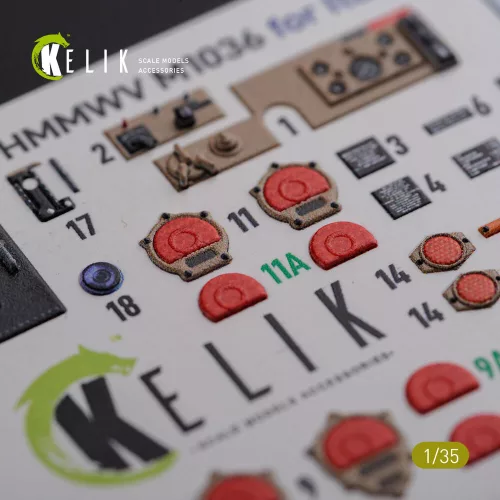 Kelik HUMVEE HMMWV M1036 TOW páncéltörő rakétarendszerrel, sivatagi változat – 3D belsőtér-részletező matricakészlet