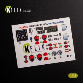   Kelik HUMVEE HMMWV M1036 TOW páncéltörő rakétarendszerrel, NATO-zöld változat – 3D belsőtér-részletező matricakészlet
