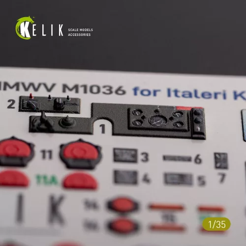 Kelik HUMVEE HMMWV M1036 TOW páncéltörő rakétarendszerrel, NATO-zöld változat – 3D belsőtér-részletező matricakészlet