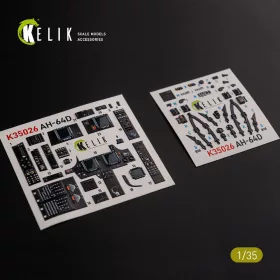   Kelik AH-64D Apache interior 3D decals for Meng kit - 3D belsőtér-részletező matricakészlet