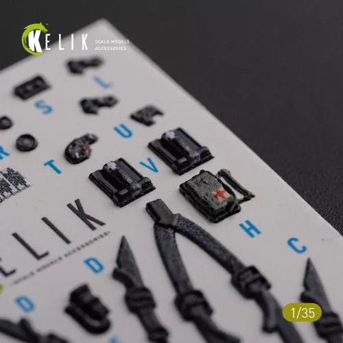 Kelik AH-64D Apache interior 3D decals for Meng kit - 3D belsőtér-részletező matricakészlet