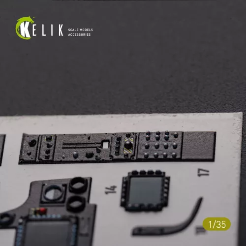 Kelik AH-64D Apache interior 3D decals for Meng kit - 3D belsőtér-részletező matricakészlet