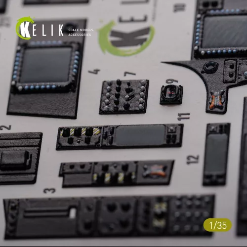 Kelik AH-64D Apache interior 3D decals for Meng kit - 3D belsőtér-részletező matricakészlet