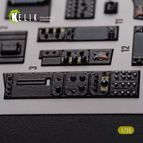 Kelik AH-64D Apache interior 3D decals for Meng kit - 3D belsőtér-részletező matricakészlet
