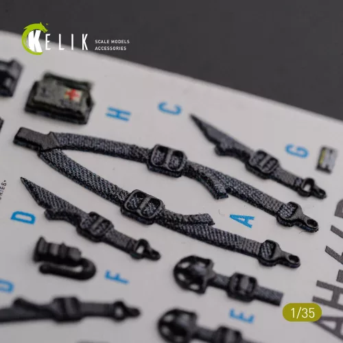 Kelik AH-64D Apache interior 3D decals for Meng kit - 3D belsőtér-részletező matricakészlet