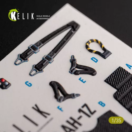 Kelik AH-1Z interior 3D decals for Academy kit - 3D belsőtér-részletező matricakészlet