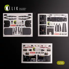   Kelik AH-60L DAP interior 3D decals for Academy kit - 3D belsőtér-részletező matricakészlet