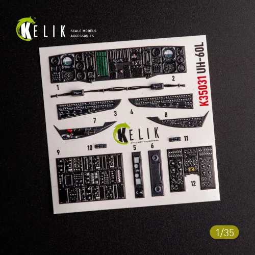 Kelik UH-60L interior 3D decals for Academy kit - 3D belsőtér-részletező matricakészlet